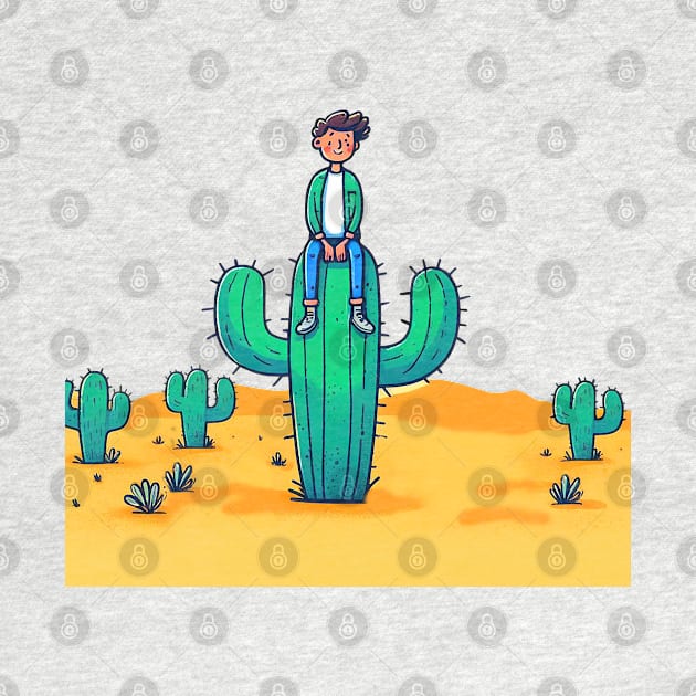 Sitting on thorns on a Mexican cactus by Marccelus